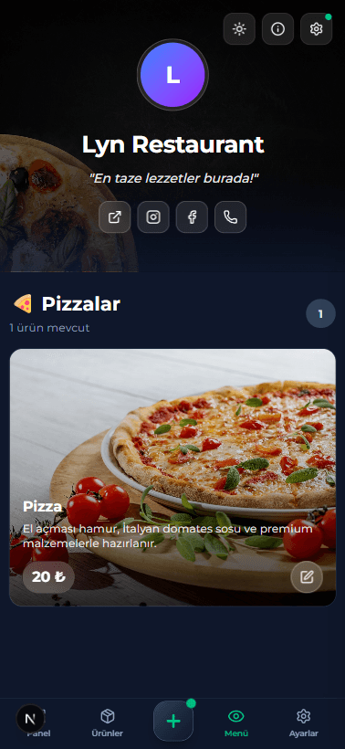 Müşteri Görünümü Mobil